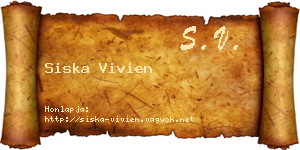 Siska Vivien névjegykártya